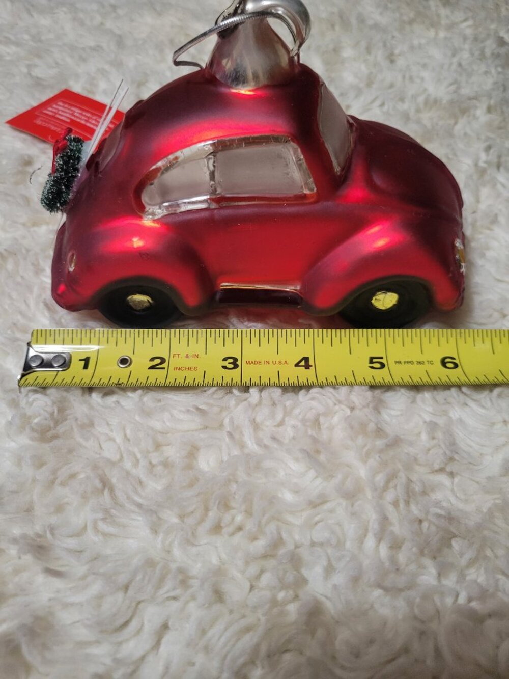 Department 56 Volkswagen Beetle Oversized Mercury Glass Ornament  6" X 5" - Picture 10 of 14